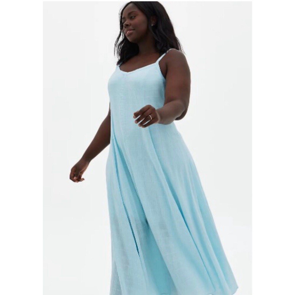Torrid 1 blue cotton trapeze dress nwt Cinderella Disneybound